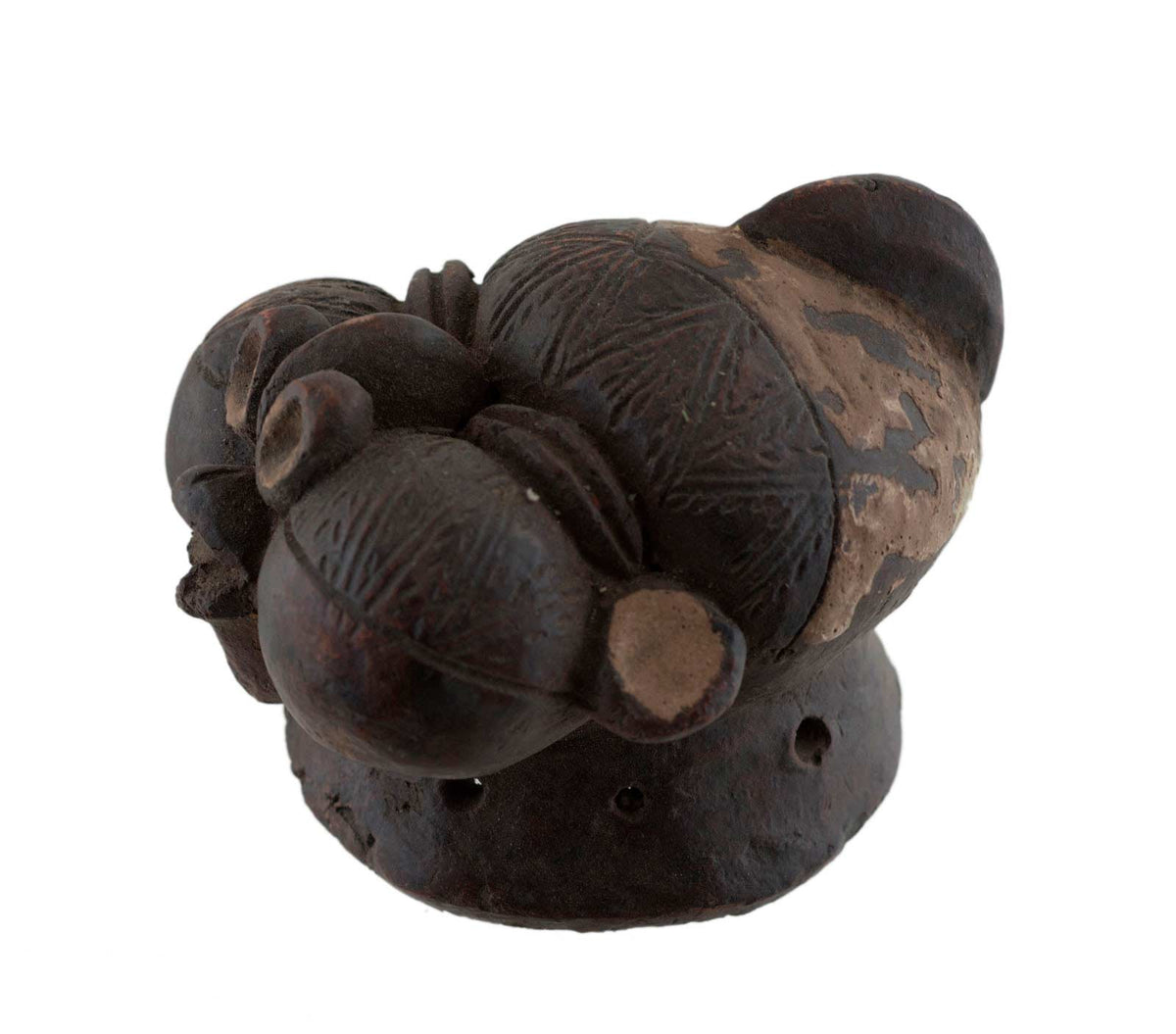 Masquette africaine votive Bamoun en terre cuite – masque passeport miniature