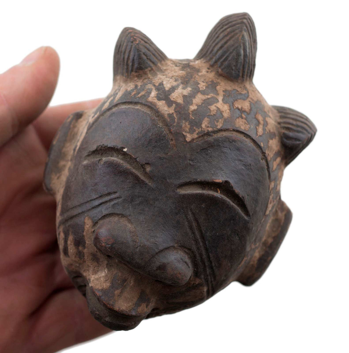Masquette africaine votive Igbo en terre cuite – masque passeport miniature