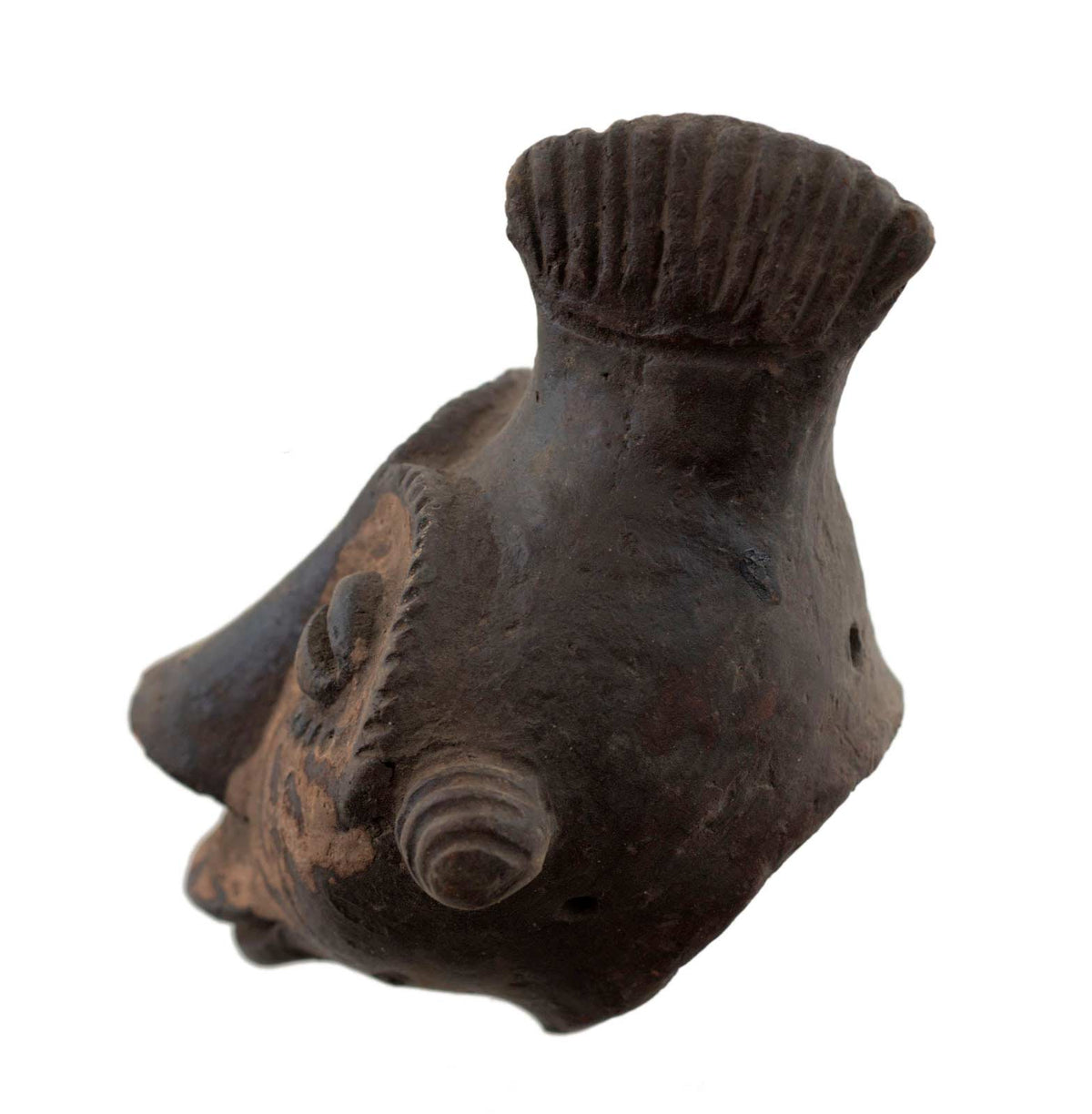 Masquette africaine votive Lega en terre cuite – masque passeport miniature