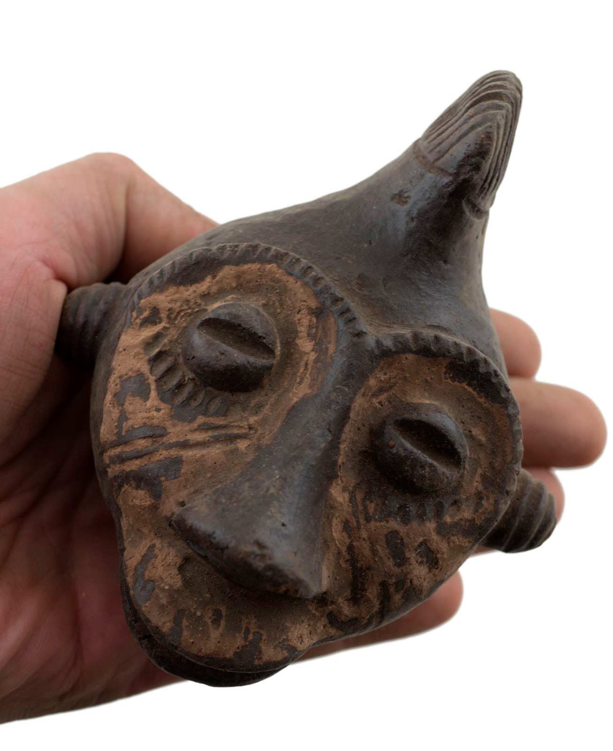 Masquette africaine votive Lega en terre cuite – masque passeport miniature
