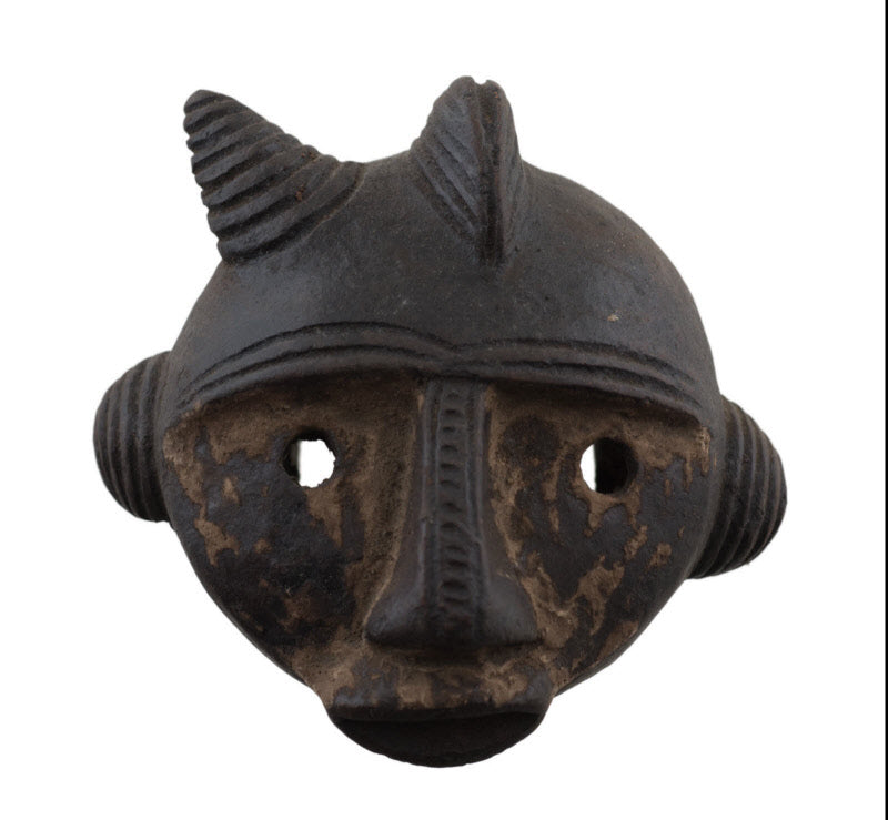 Masquette africaine votive Igbo en terre cuite – masque passeport miniature