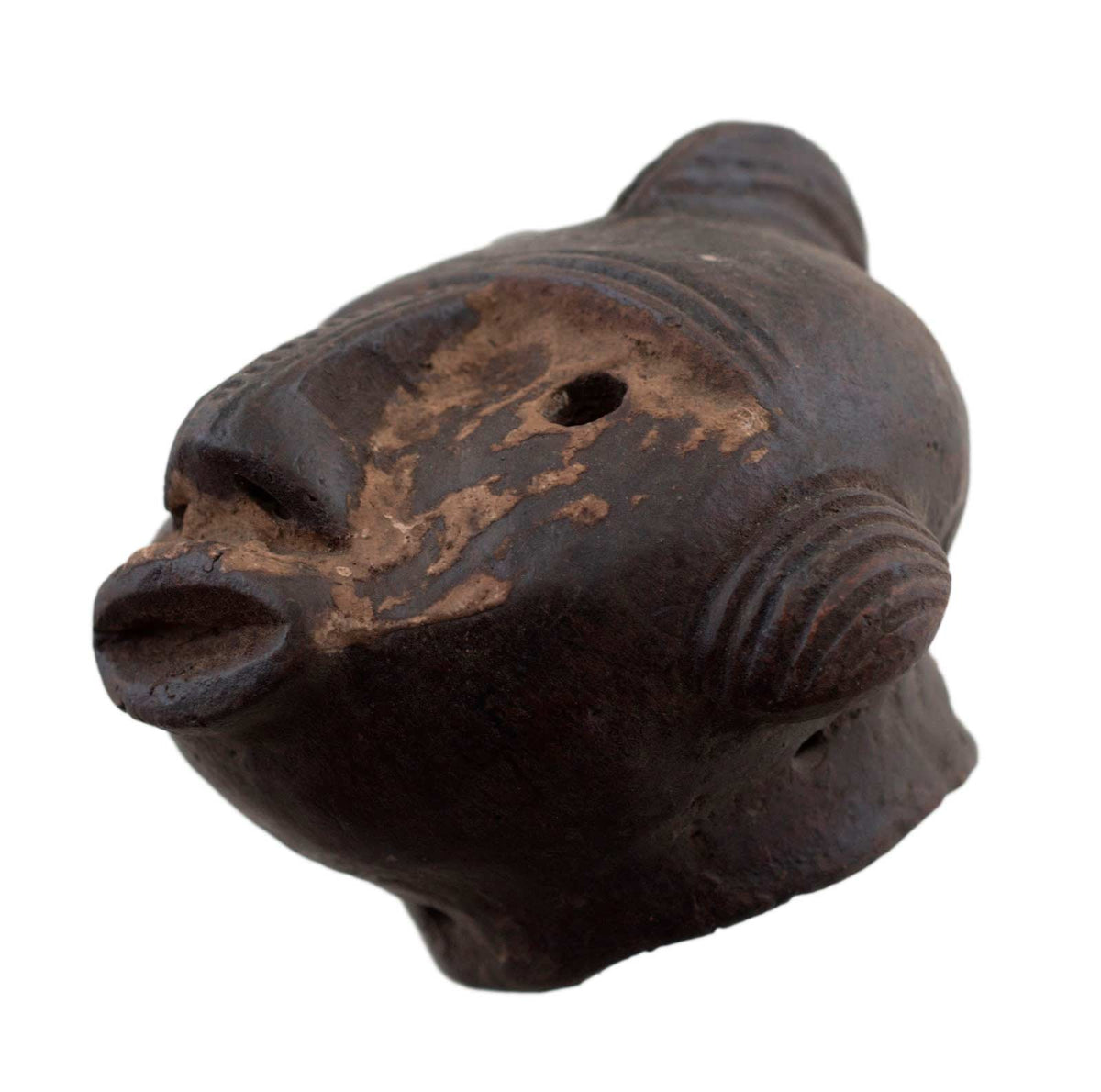 Masquette africaine votive Igbo en terre cuite – masque passeport miniature