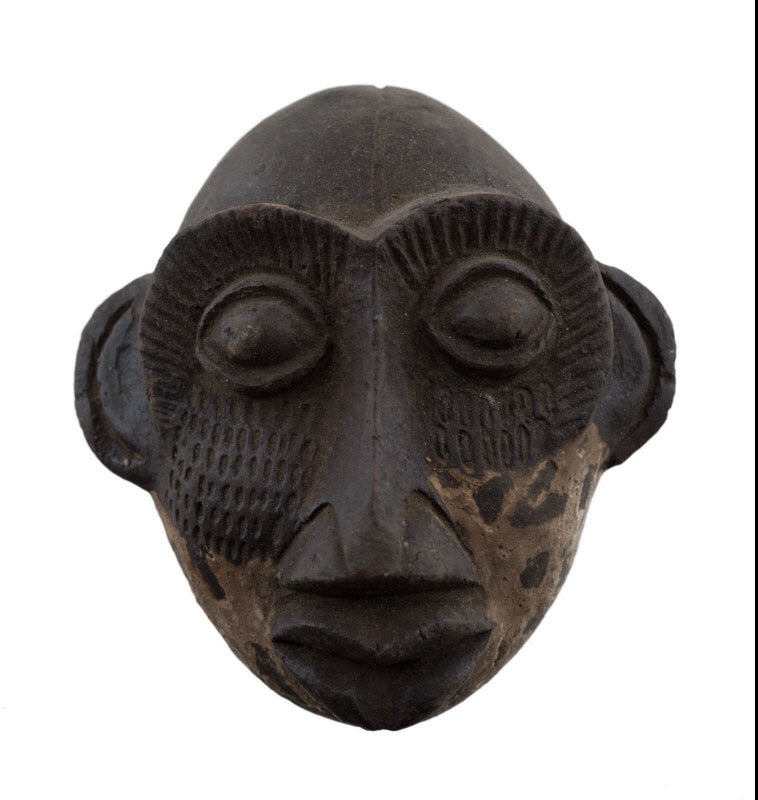 Masque passeport africain miniature en terre cuite – pièce unique