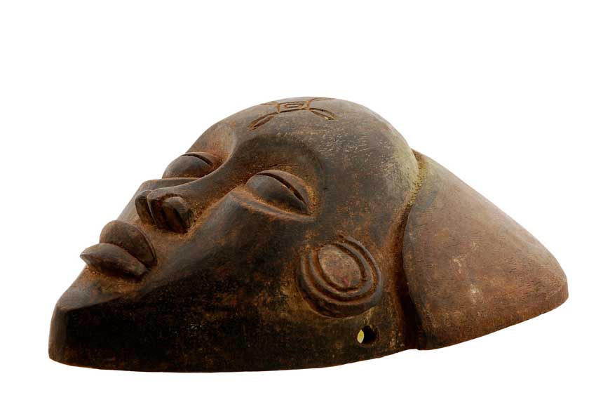 Masque africain Tchokwe – Bois à patine ancienne, Angola-RDC