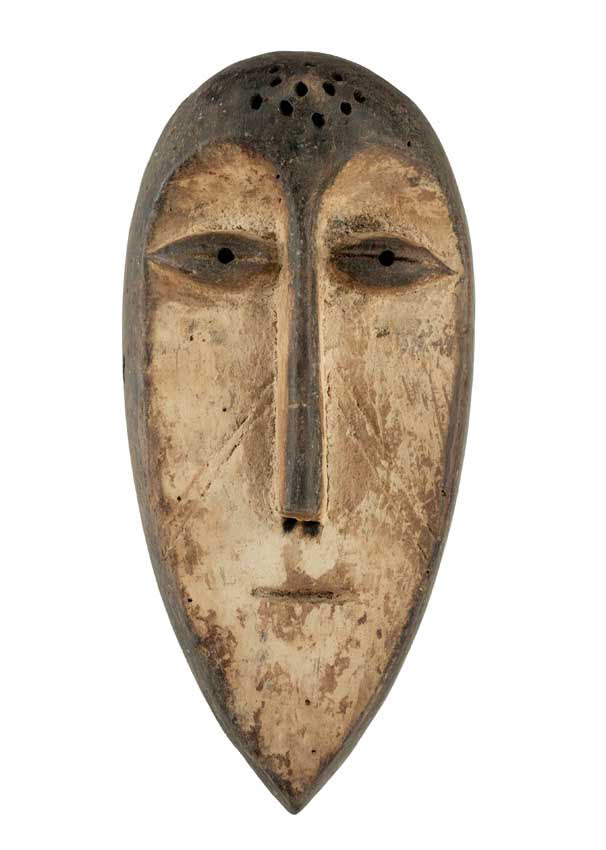 Masque passeport africain – Masquette en bois et pigments 15 cm
