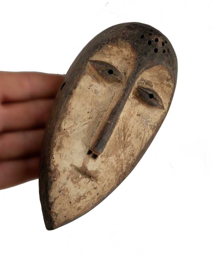 Masque passeport africain – Masquette en bois et pigments 15 cm