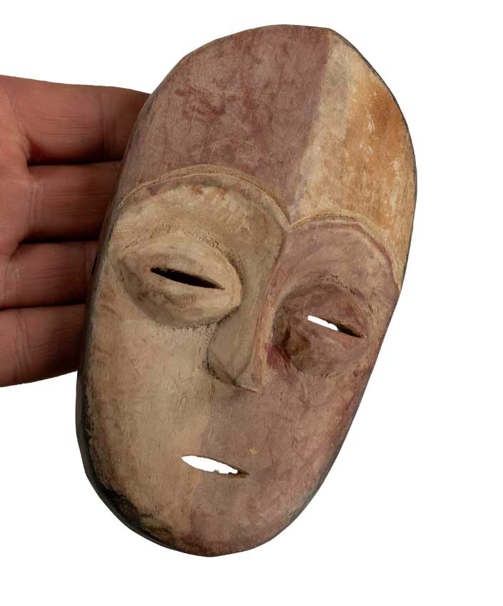 Masque passeport africain – Masquette en bois et pigments 15 cm