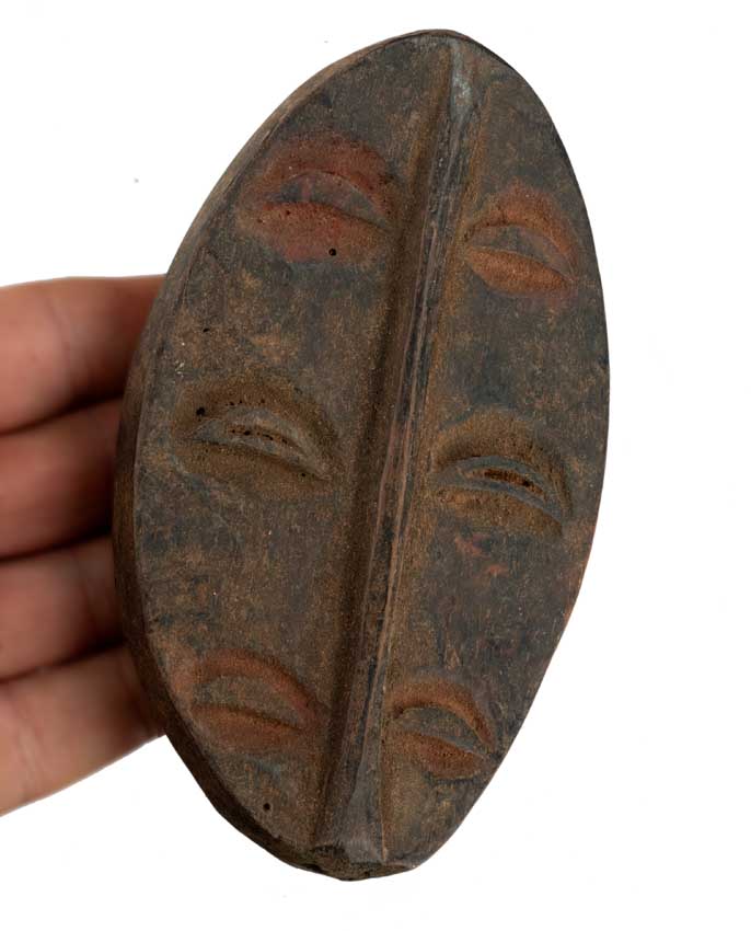 Masque passeport africain – Masquette en bois et pigments 14,5 cm