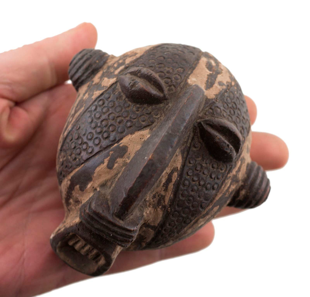 Masquette africaine votive en terre cuite – masque passeport miniature