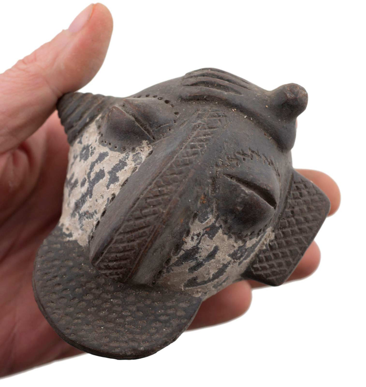 Masquette africaine votive en terre cuite – masque passeport miniature