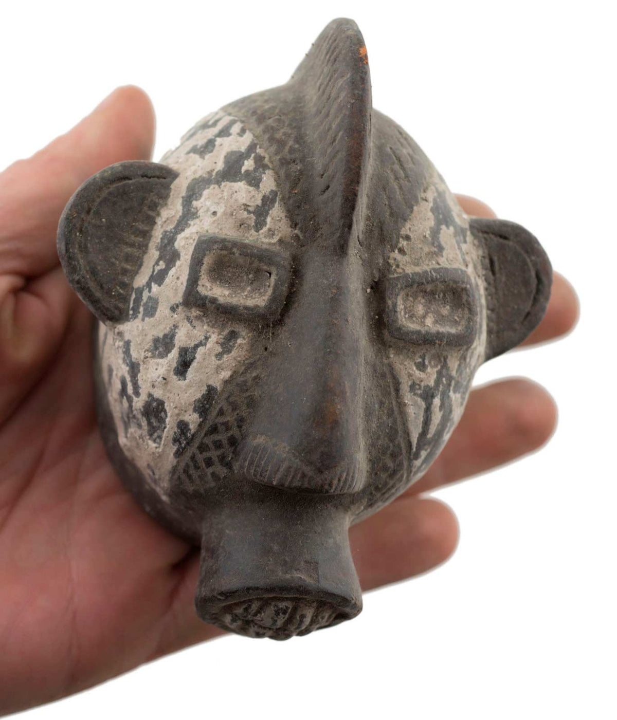 Masquette africaine votive en terre cuite – masque passeport miniature