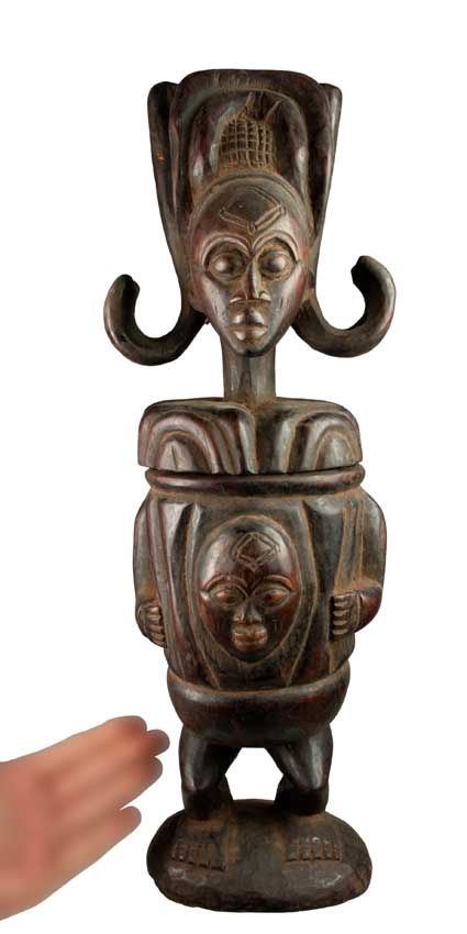 Statue africaine Tshokwe – Pot à onguent, RDC