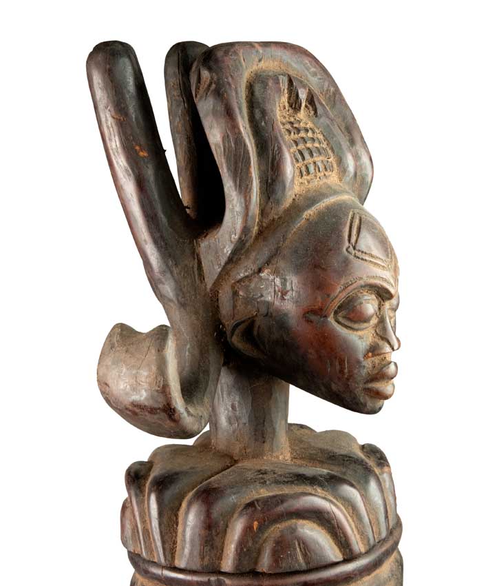 Statue africaine Tshokwe – Pot à onguent, RDC