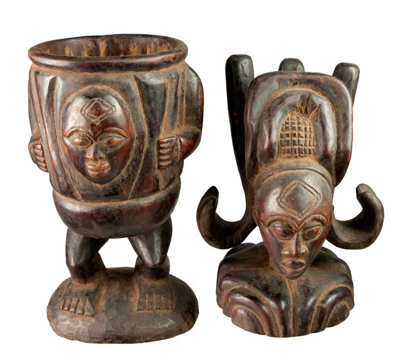 Statue africaine Tshokwe – Pot à onguent, RDC