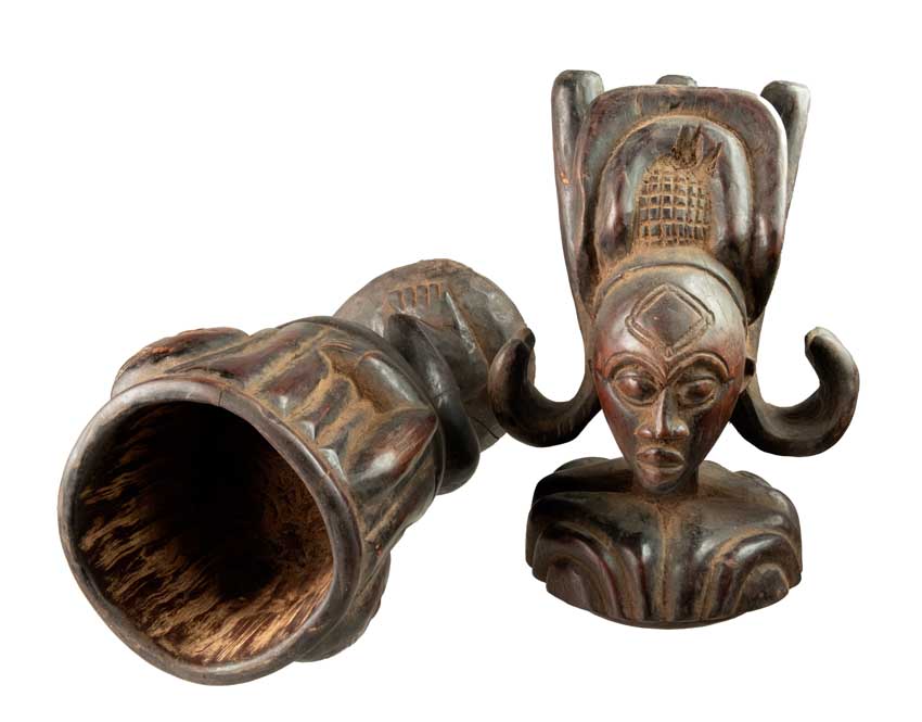 Statue africaine Tshokwe – Pot à onguent, RDC