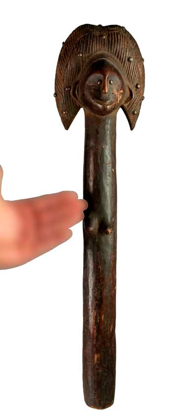Sceptre Fang Byeri – Objet cérémoniel africain en bois du Gabon