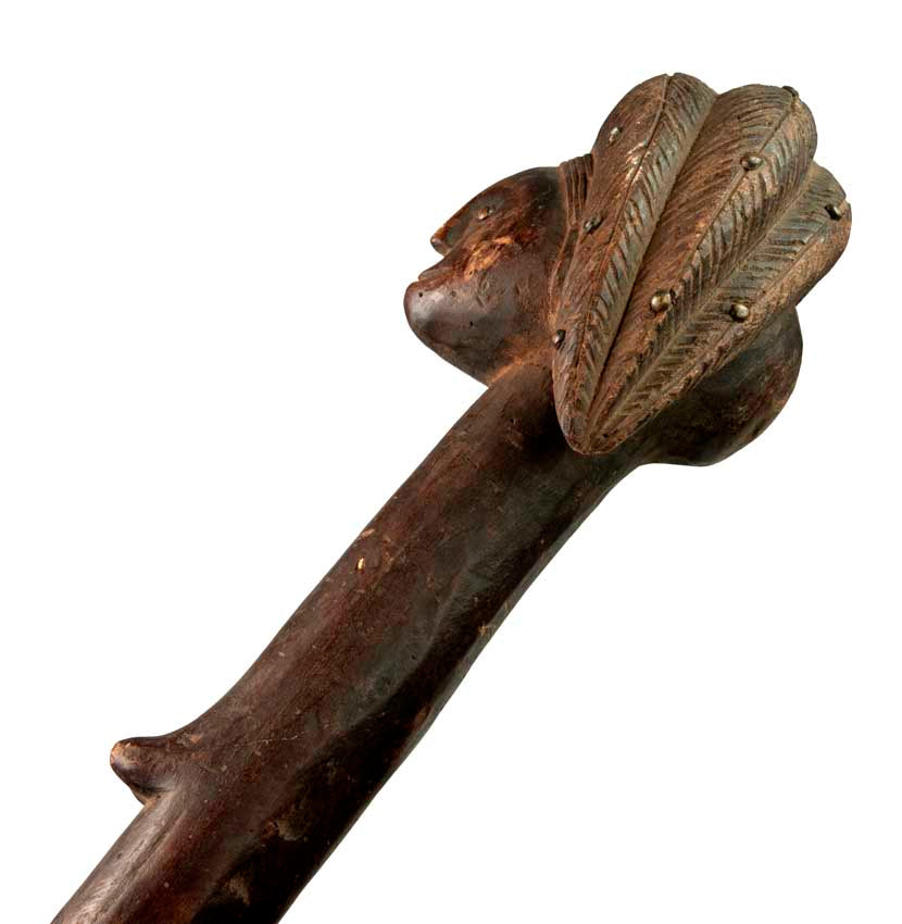 Sceptre Fang Byeri – Objet cérémoniel africain en bois du Gabon