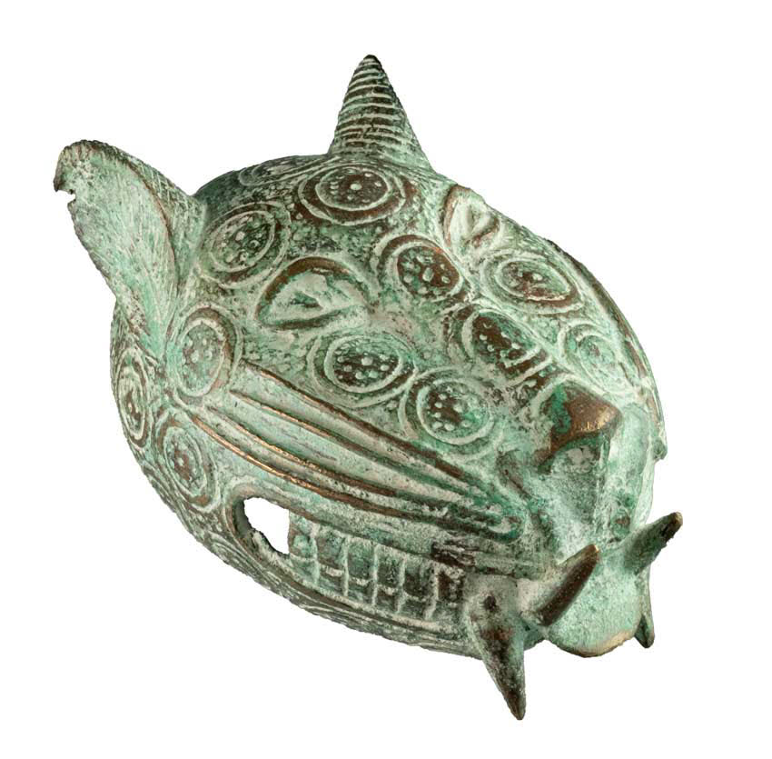 Tête de léopard Yoruba en bronze – Nigéria