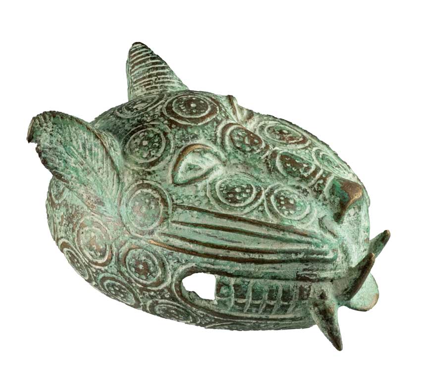 Tête de léopard Yoruba en bronze – Nigéria