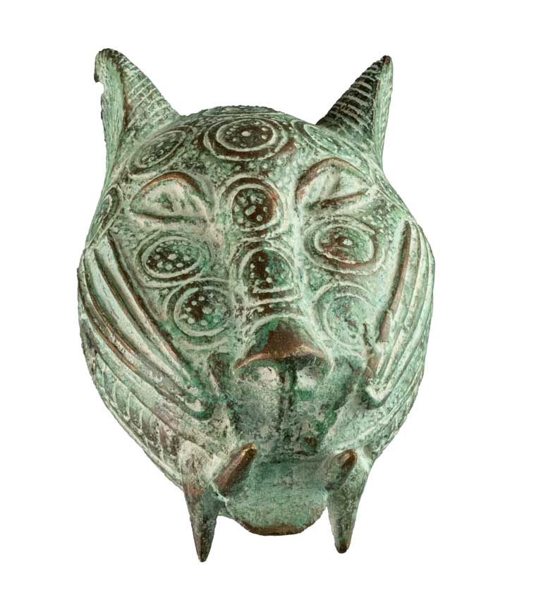 Tête de léopard Yoruba en bronze – Nigéria