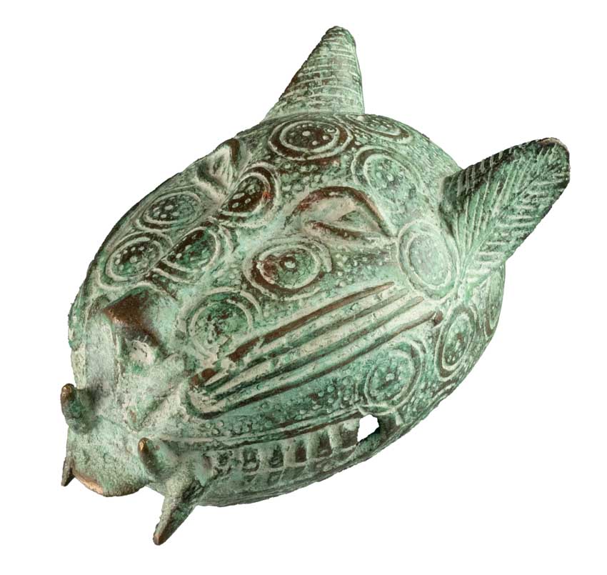 Tête de léopard Yoruba en bronze – Nigéria