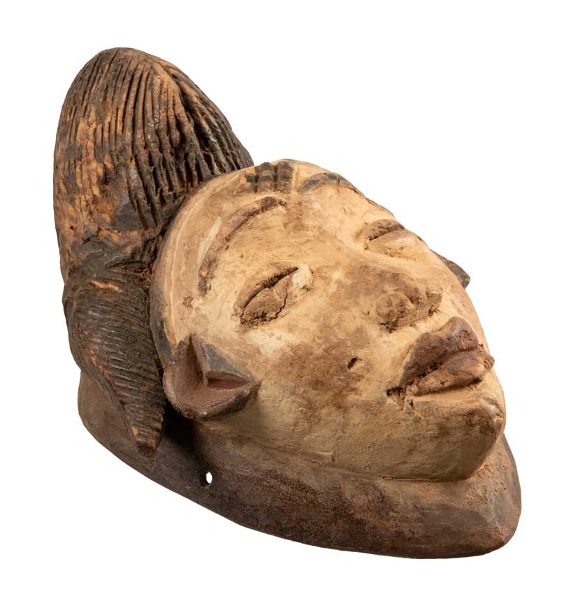 Masque Punu africain en bois – 35 cm