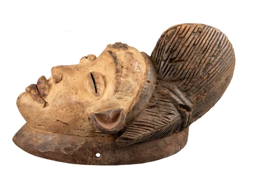 Masque Punu africain en bois – 35 cm