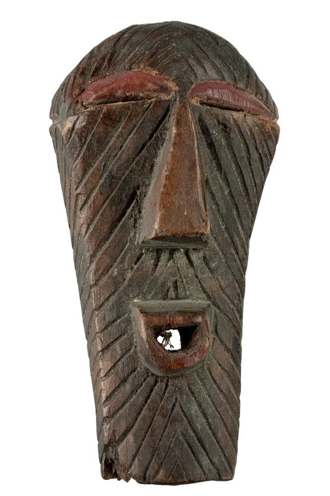 Masque passeport Kifwebe Songye – Masquette africaine miniature en bois 11,5 cm