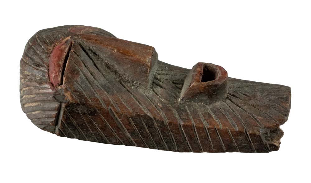 Masque passeport Kifwebe Songye – Masquette africaine miniature en bois 11,5 cm
