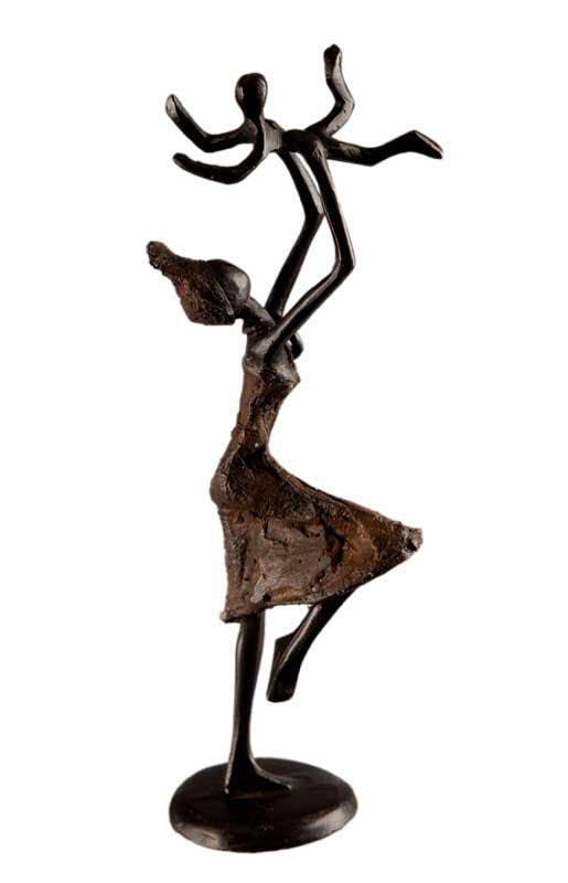 Statuette africaine de maternité en bronze – Burkina Faso