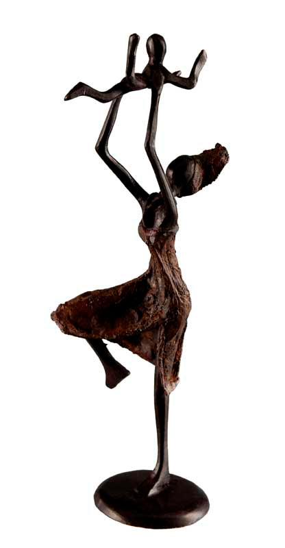 Statuette africaine de maternité en bronze – Burkina Faso