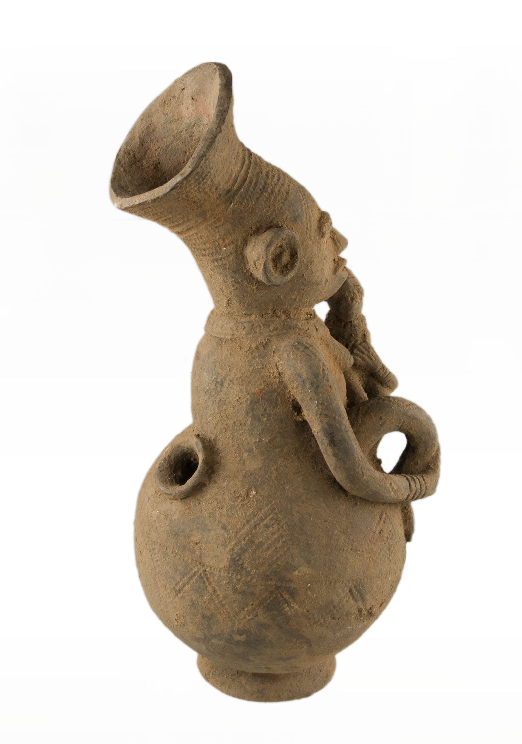 Jarre Mangbetu anthropomorphe en terre cuite – Maternité, RDC
