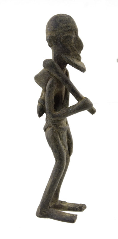 Ancienne statuette africaine chasseur Dogon en bronze – Mali