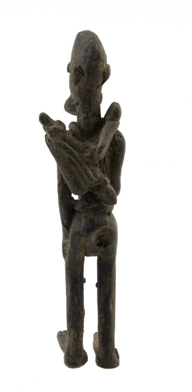 Ancienne statuette africaine chasseur Dogon en bronze – Mali