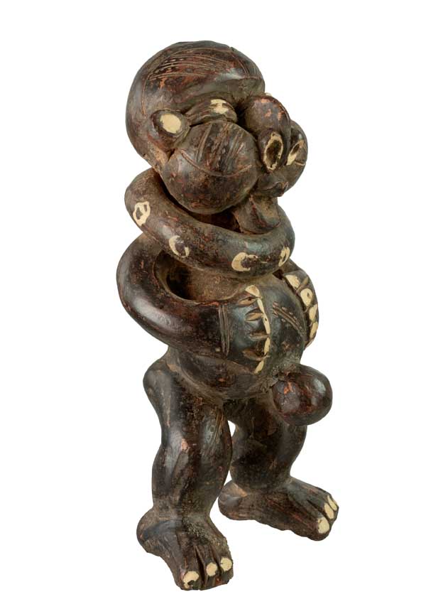 Statuette Tikar en terre cuite – Symbole de fécondité du Cameroun