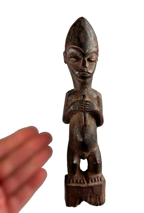 Statuette Baoulé africaine – Sculpture traditionnelle en bois 22,5 cm
