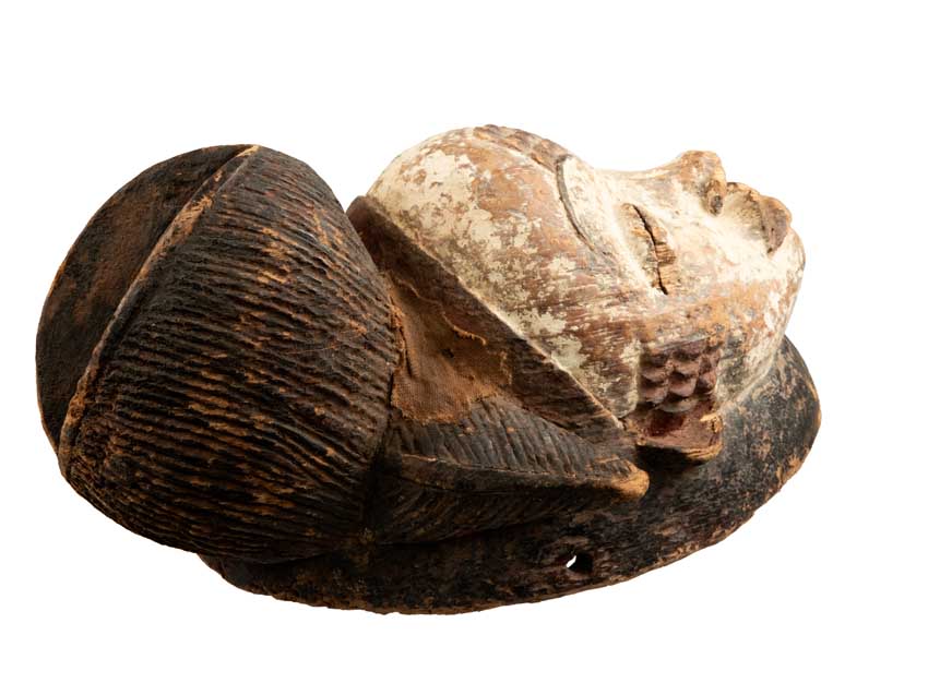 Masque Punu africain en bois – 35,5 cm