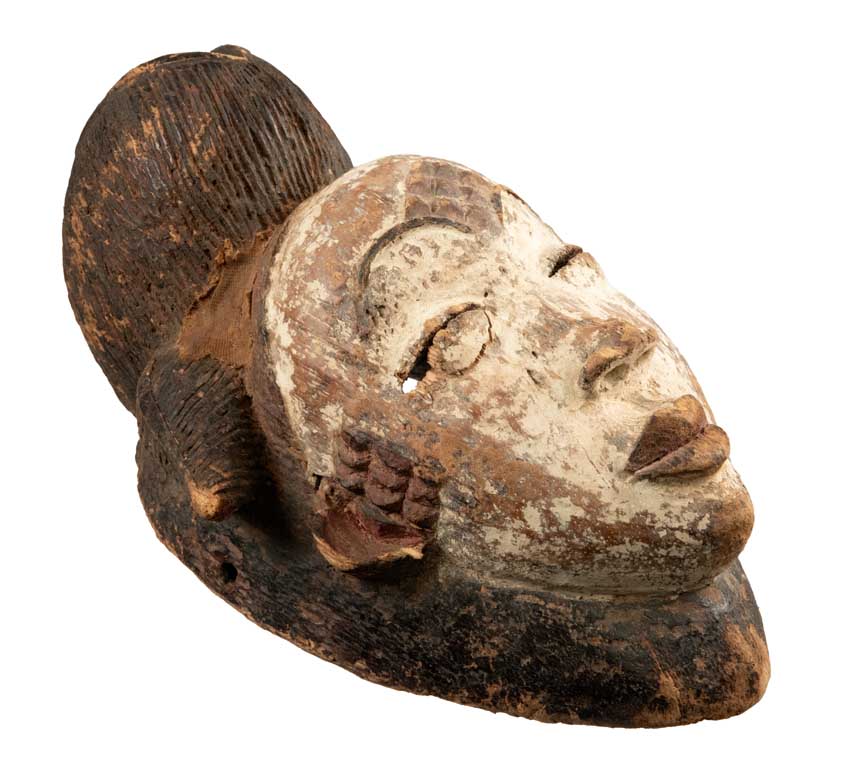 Masque Punu africain en bois – 35,5 cm
