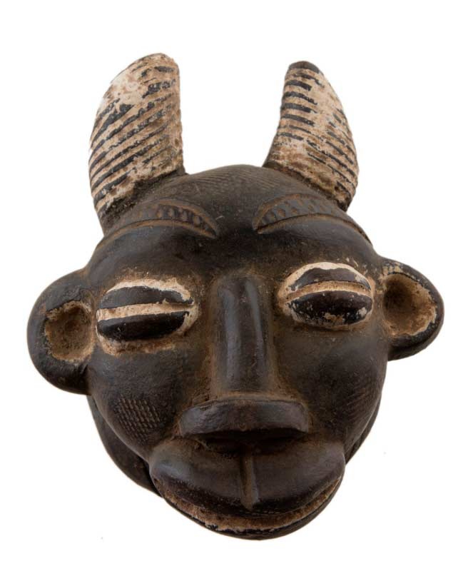 Masque passeport africain miniature en terre cuite – pièce unique