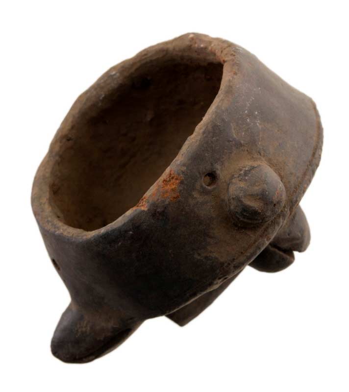 Masque passeport africain miniature en terre cuite – pièce unique