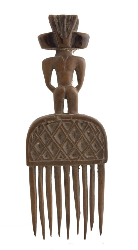 Peigne fétiche Tschokwe Cisakulo en bois – Art africain d'Angola