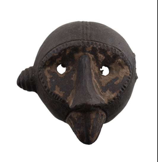 Masquette africaine votive en terre cuite – masque passeport miniature