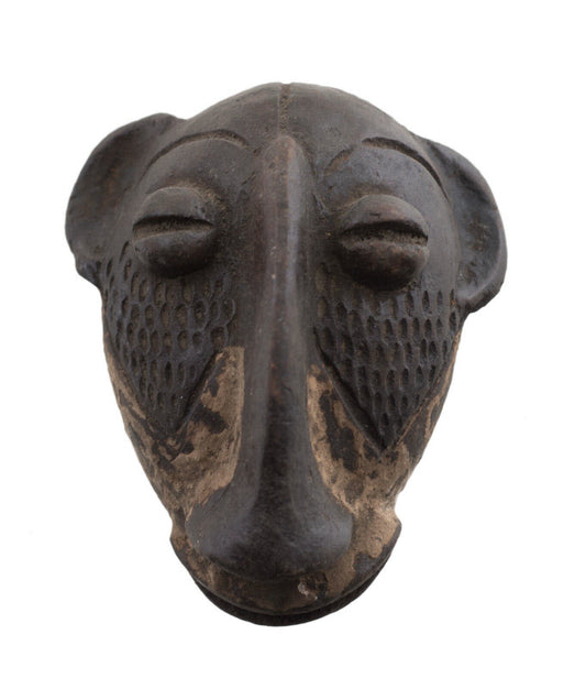 Masquette africaine votive Ibibio en terre cuite – masque passeport miniature