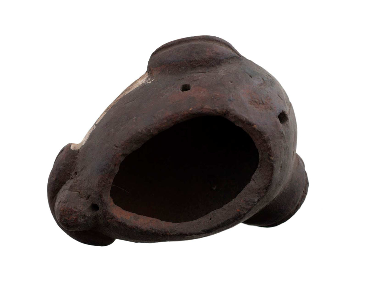 Masquette africaine votive Ibibio en terre cuite – masque passeport miniature