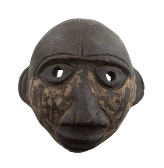 Masquette africaine votive Ogoni en terre cuite – masque passeport miniature
