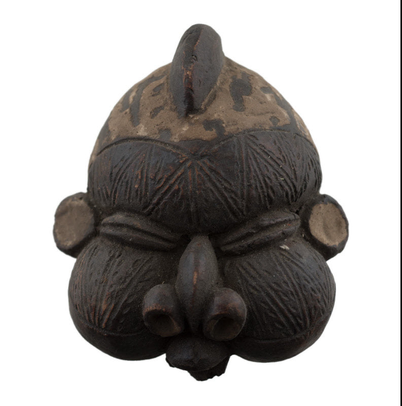 Masquette africaine votive Bamoun en terre cuite – masque passeport miniature