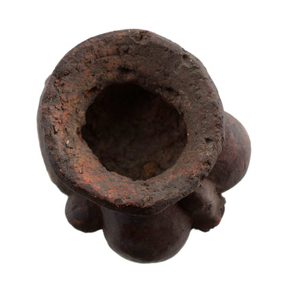 Masquette africaine votive Bamoun en terre cuite – masque passeport miniature