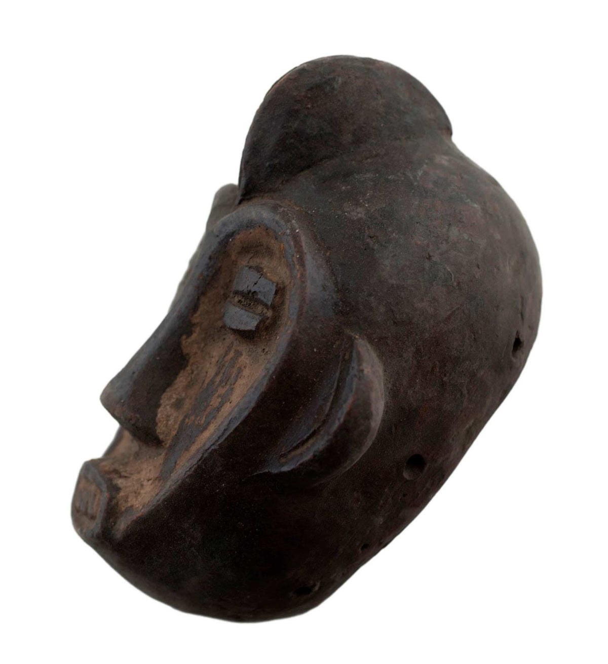 Masquette africaine votive Lega en terre cuite – masque passeport miniature