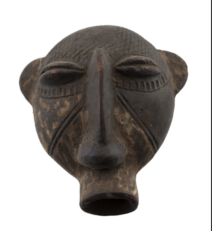 Masquette africaine votive Kran en terre cuite – masque passeport miniature