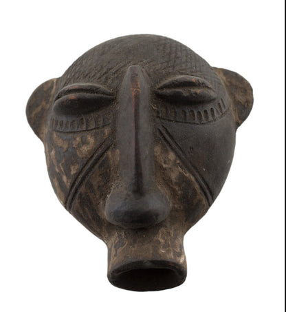 Masquette africaine votive Kran en terre cuite – masque passeport miniature